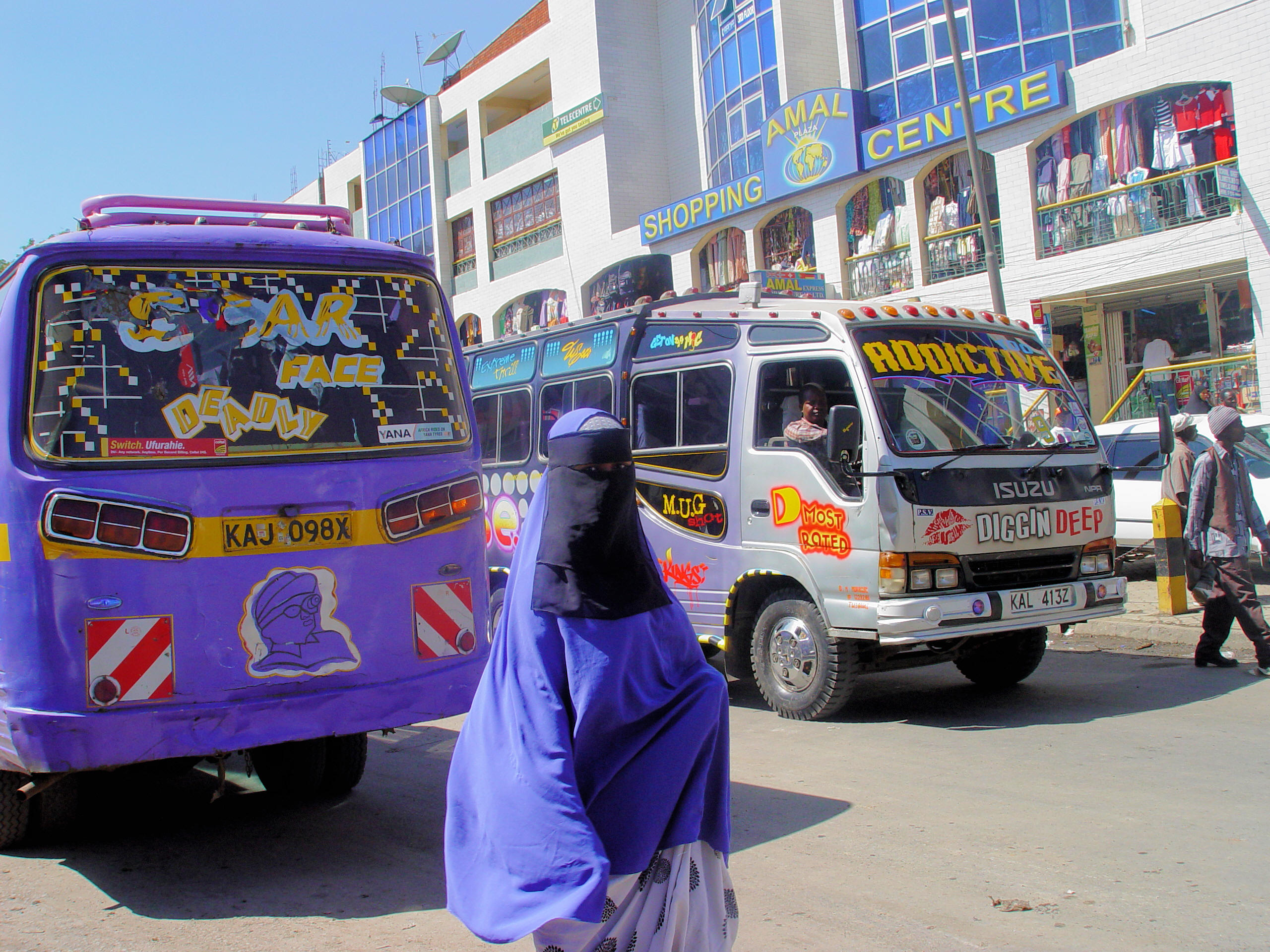 Nairobi Street and Matatus (transport vans)