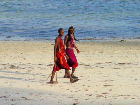 CLICK HERE - Maasai Men on Beach Hunting Tourists