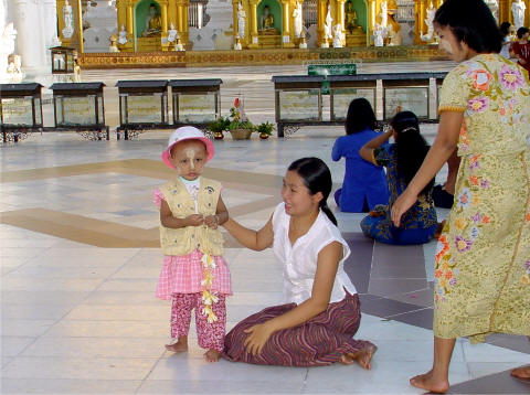 Shwedagon Temple family- Click For Full-Size Photo
