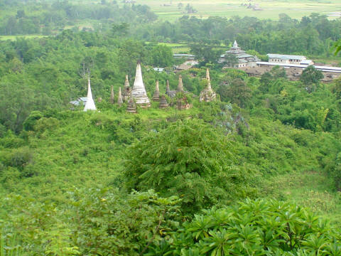 Stupas and village in Shan State above Inle lake. - CLICK FOR FULL-SIZE PHOTO