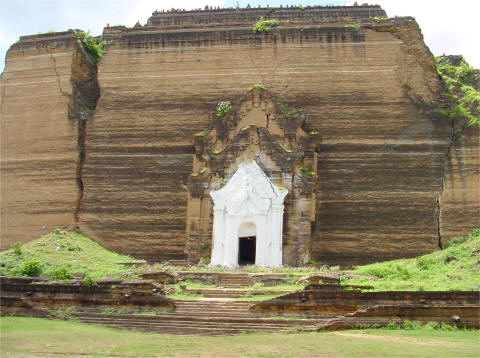 Mingun Paya.  Incomplete effort to build world's largest Buddhist temple.  Damaged by 1838 earthquake. - CLICK FOR FULL-SIZE PHOTO