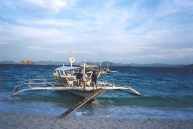 Banca (outrigger boat) at Dimikya Island.
