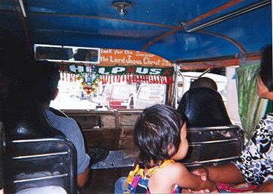Inside a jeepney